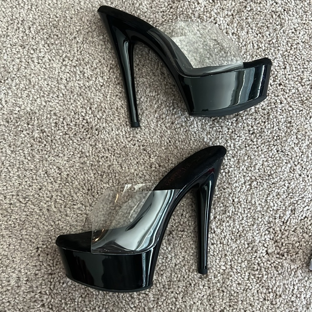 Pleaser black patent slides - Picture 2 of 5